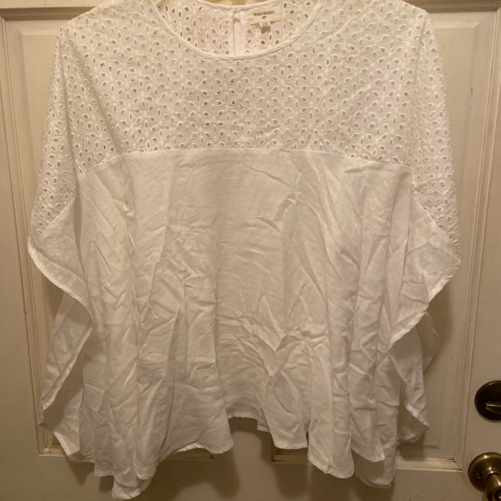 World Market White Eyelet Women's Top